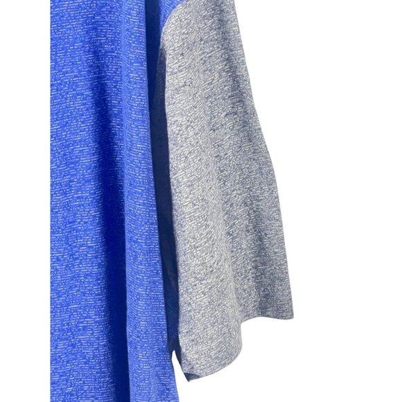 Majestic Mens Blue Gray Colorblock Short Sleeve T-Shirt 4XL Crew Neck Casual - Picture 7 of 7